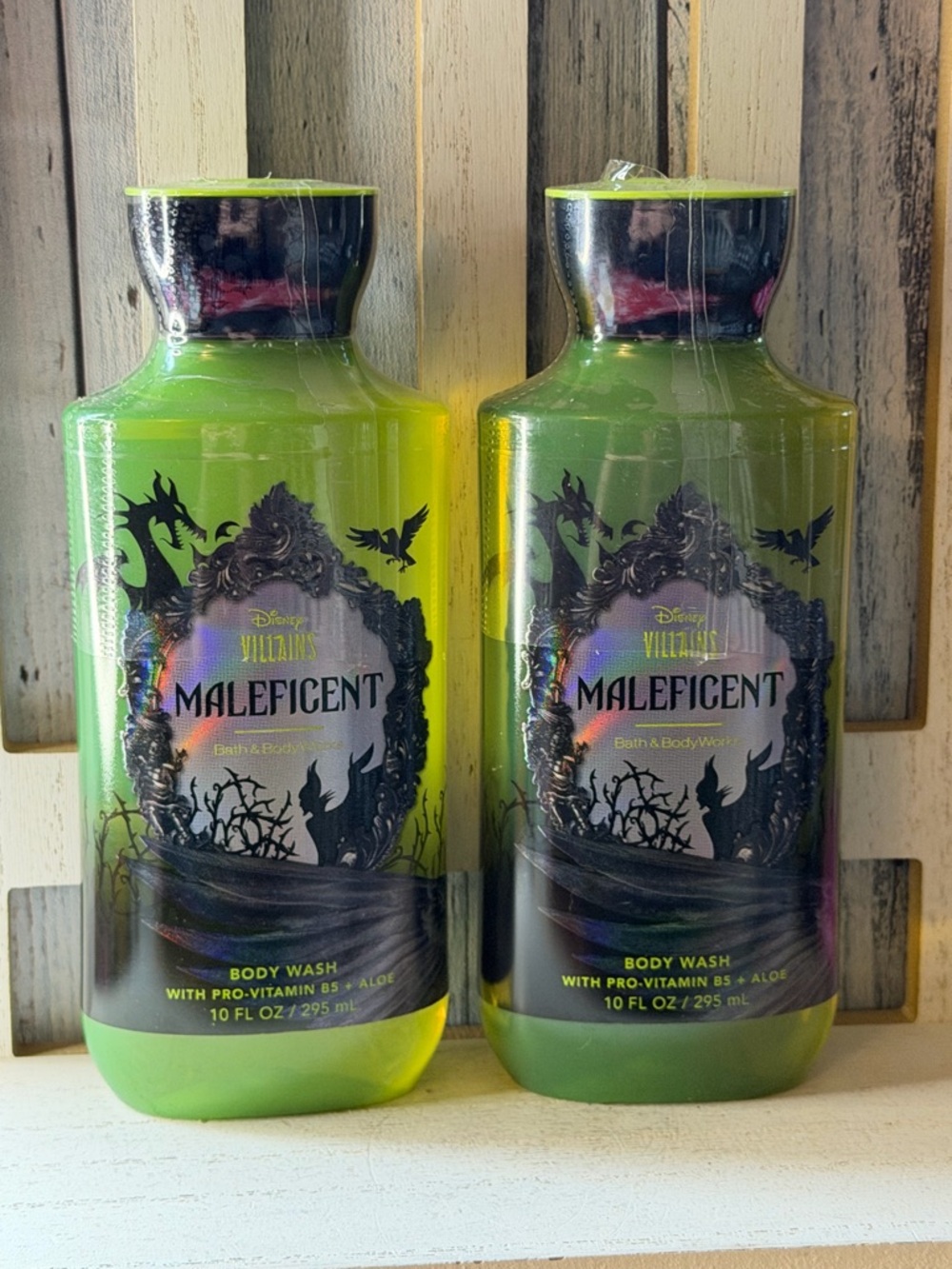 2x Bath & Body Works Malificant Disney Villains Body Wash 10oz Shower Gel Set